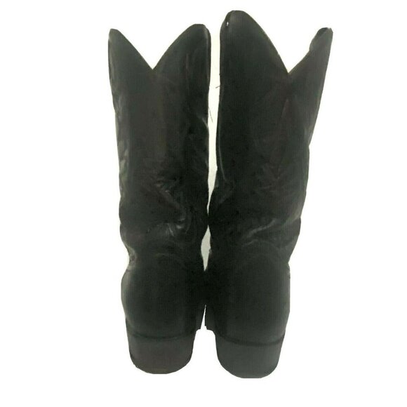 Dan Post Mens Black Leather Western Cowboy Country Boots US 10.5 Pull On - Picture 4 of 11